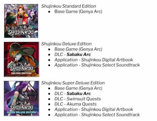 Shujinkou editions